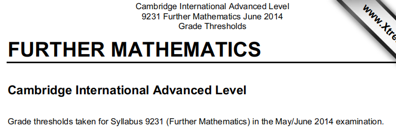 A-Level数学：9231_s14_gt
